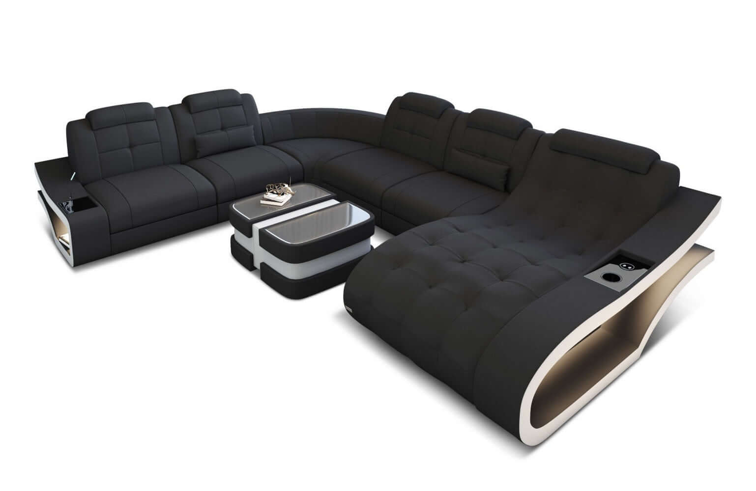 Stoff Wohnlandschaft Elegante XXL – Komfort