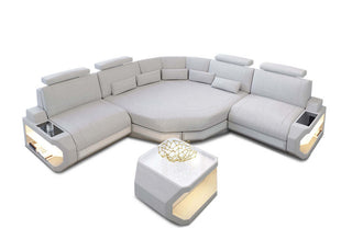 Stoffsofa Asti L Mini – Modern & Komfortabel in Strukturstoff und der Farbe Macchiato und Weiß
