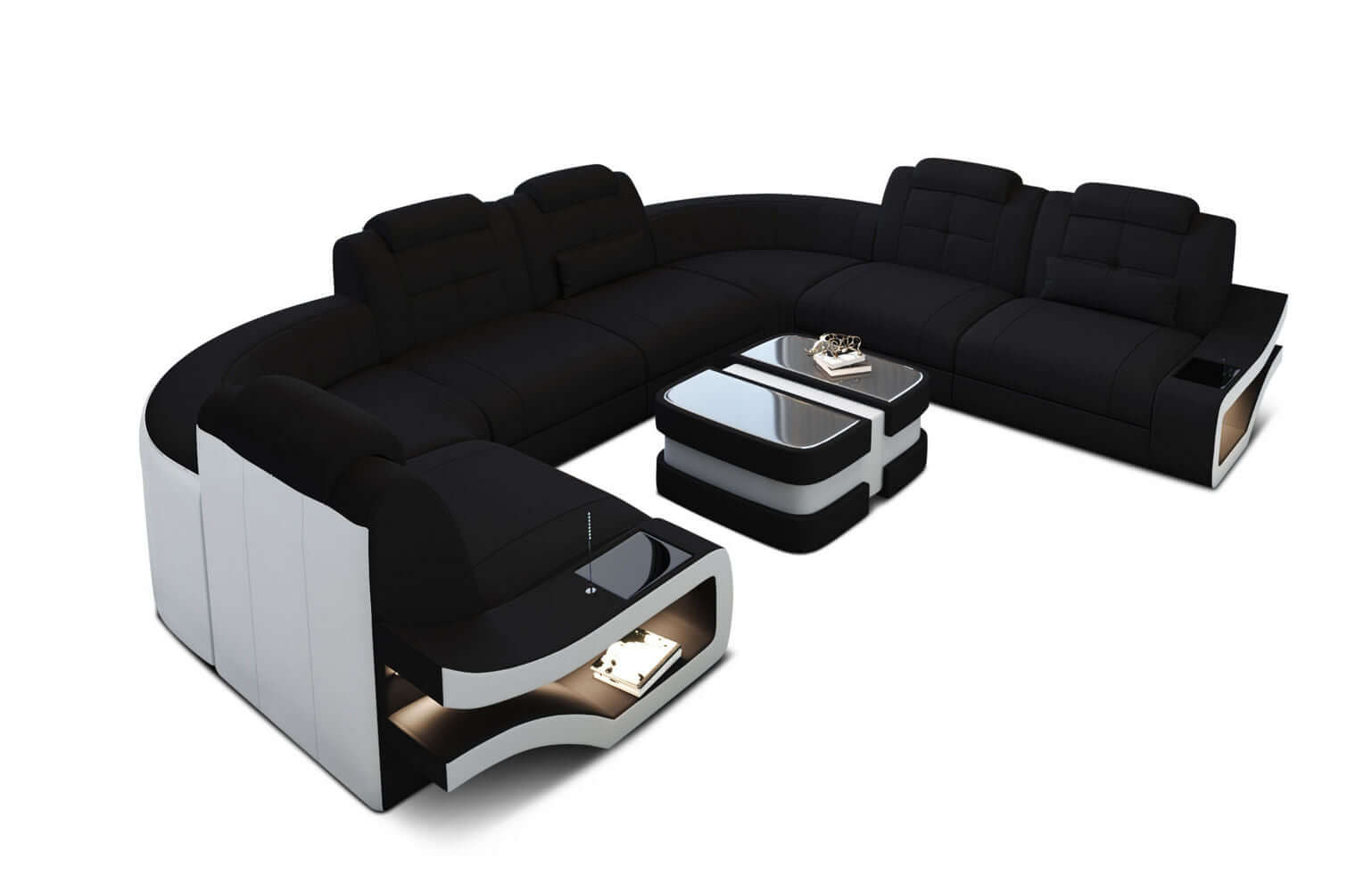 Polster-Wohnlandschaft Elena – Komfort & Stil Schwarz-Weiß