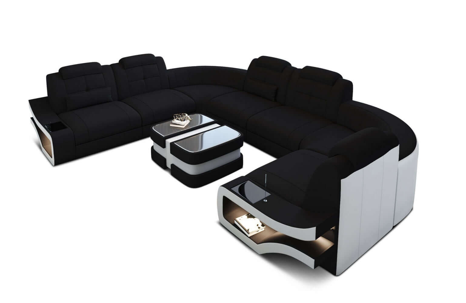Polster-Wohnlandschaft Elena – Komfort & Stil Schwarz-Weiß