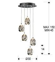 Hängelampe Rocio Chrom – Modernes Design
