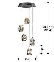 Hängelampe Rocio Chrom – Modernes Design - Ansicht 2