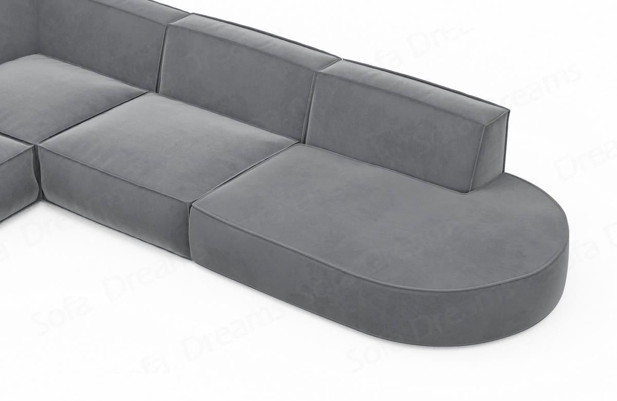 Stoff Ecksofa Alegranza L-Form Hellgrau