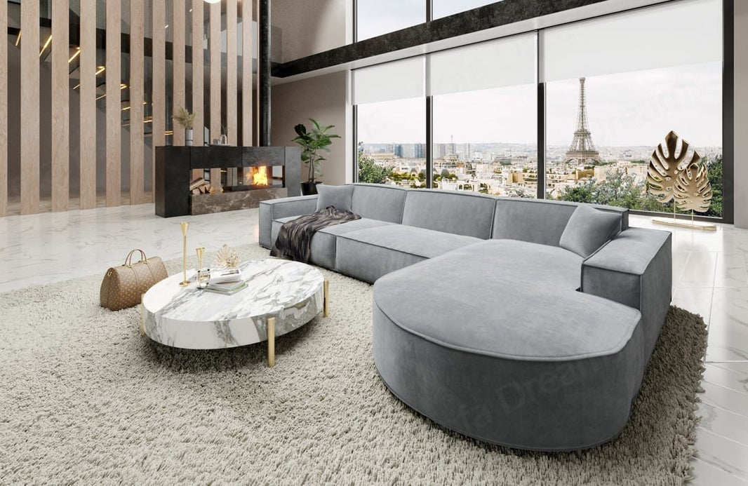 Couch Alegranza L Form in Stoff