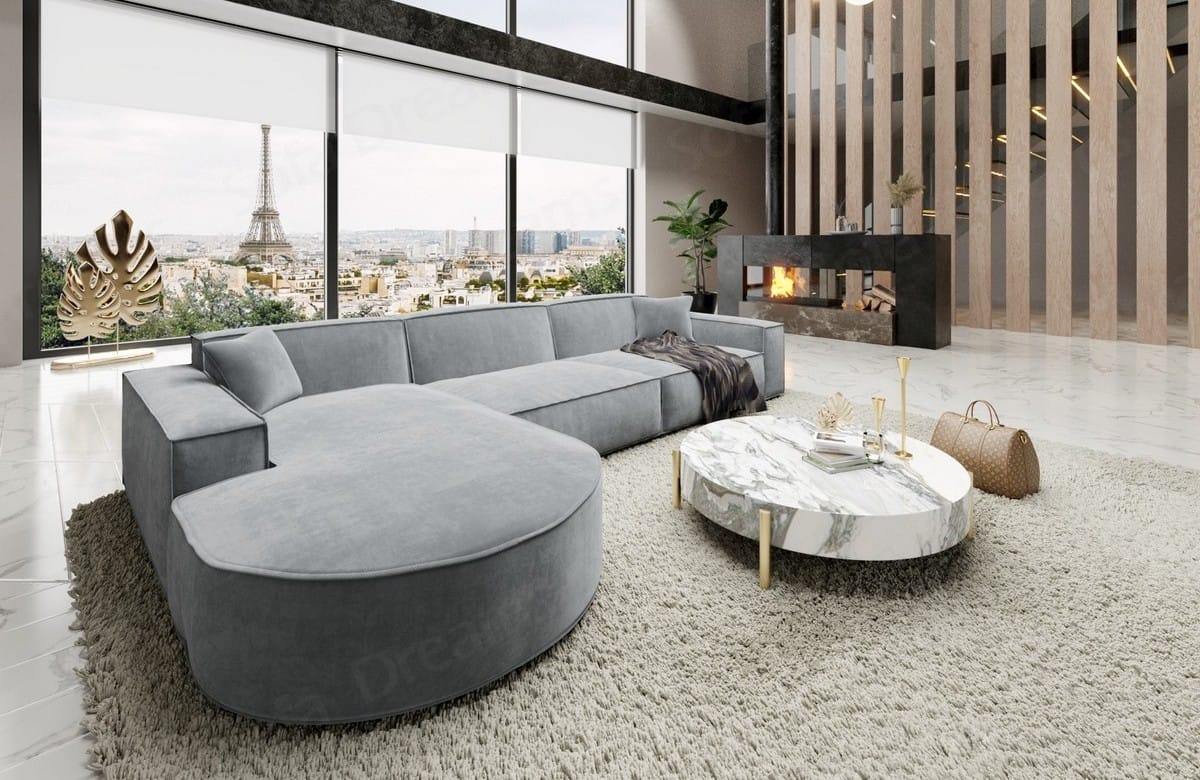 Polster Ecksofa Alegranza L-Kurz – Modern & Komfortabel Hellgrau
