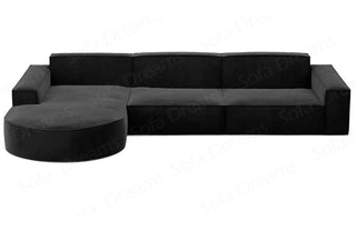 Couch Alegranza L-Form in Stoff Schwarz