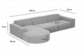 Couch Alegranza L-Form in Stoff Schwarz