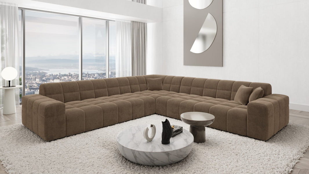 Couch Ibiza L-Form in Stoff
