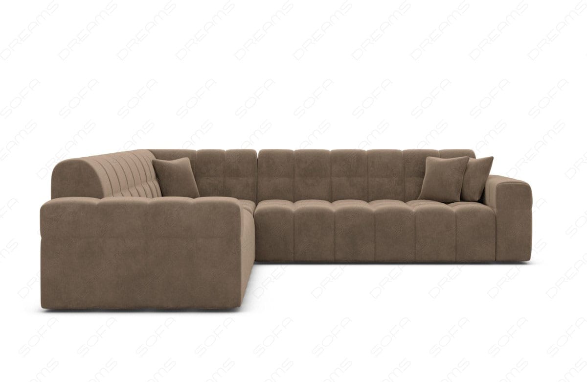 Couch Ibiza L-Form in Stoff Braun