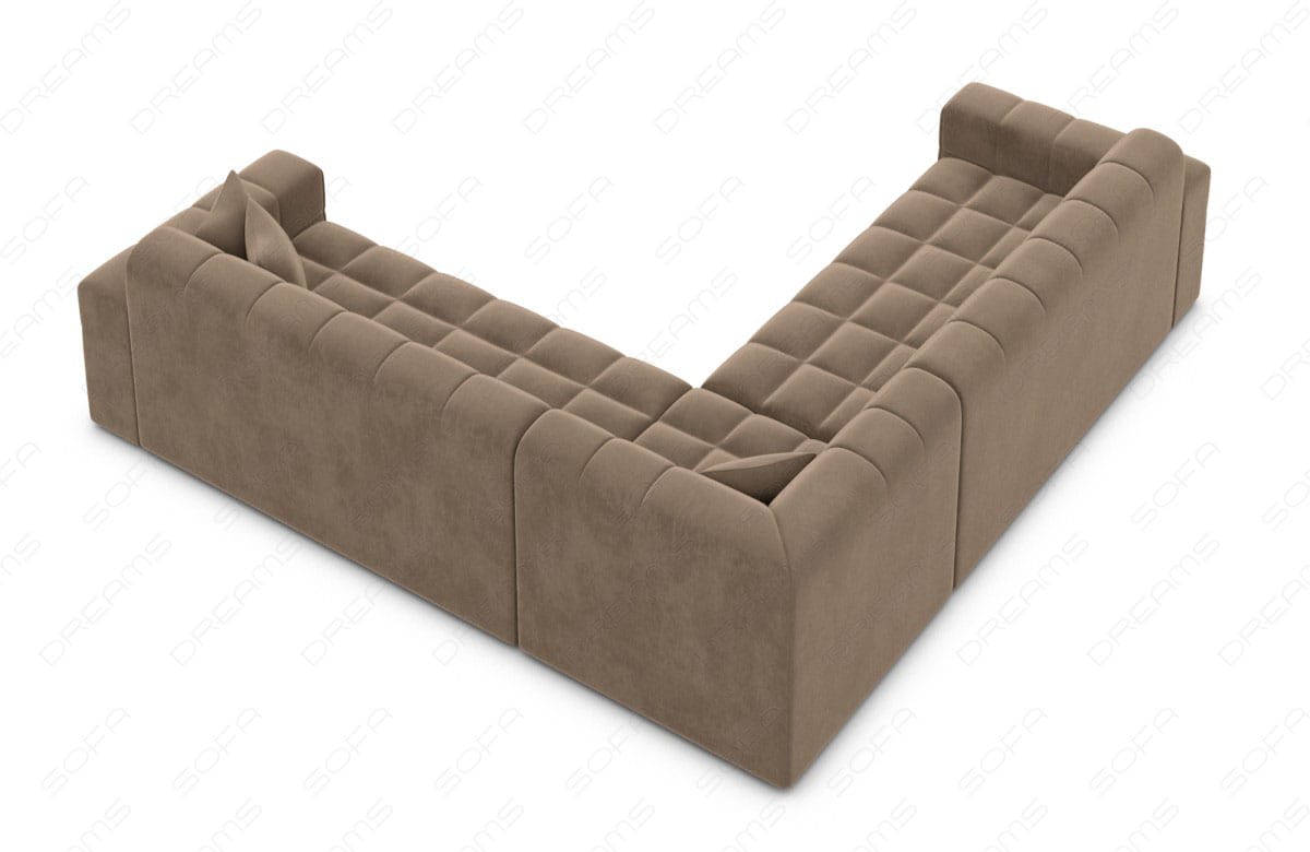 Couch Ibiza L-Form in Stoff Braun