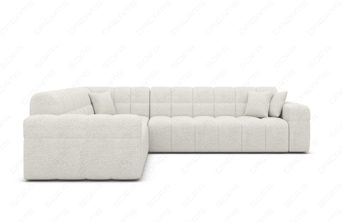 Couch Ibiza L-Form in Stoff Weiß