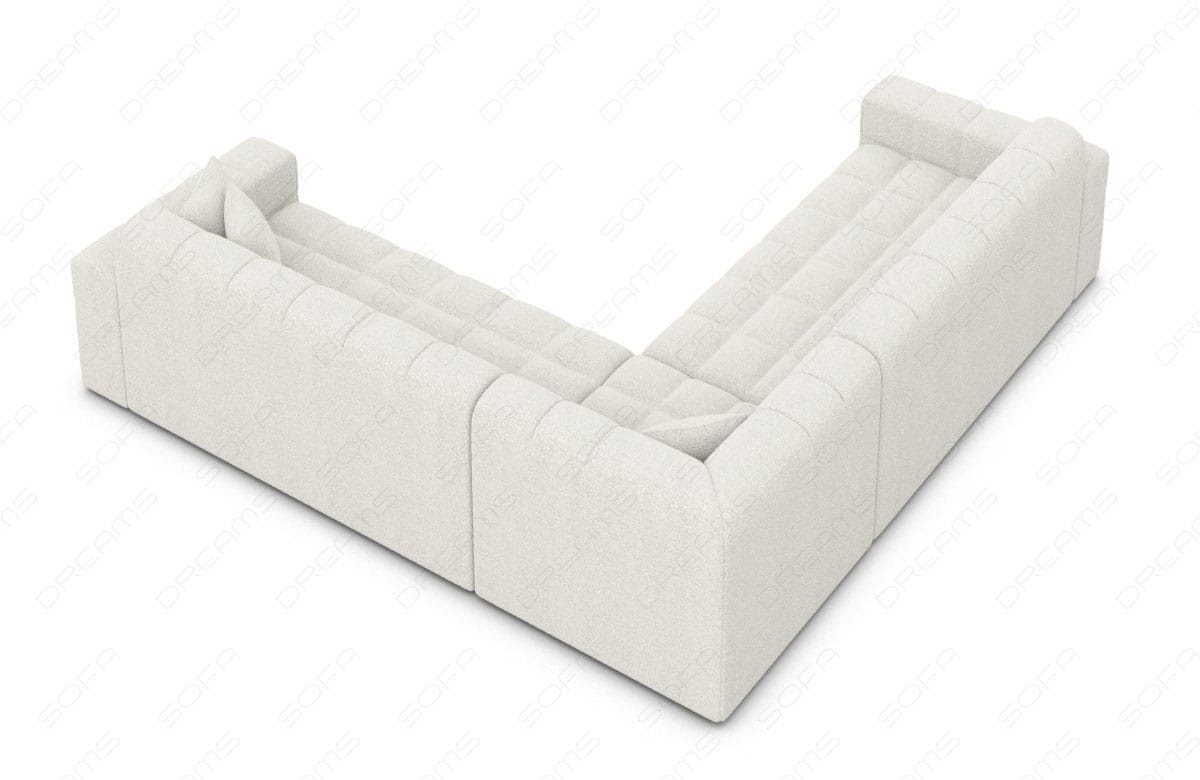 Couch Ibiza L-Form in Stoff Weiß