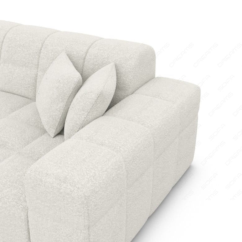 Couch Ibiza L-Form in Stoff Weiß