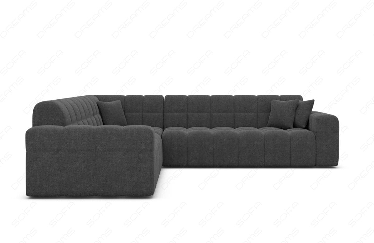 Couch Ibiza L-Form in Stoff Anthrazit