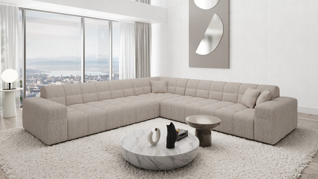 Couch Ibiza L-Form in Stoff