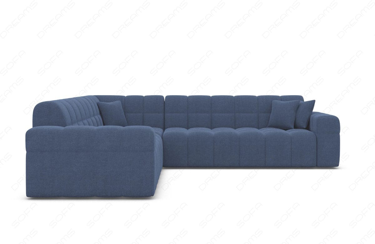 Couch Ibiza L-Form in Stoff Blau
