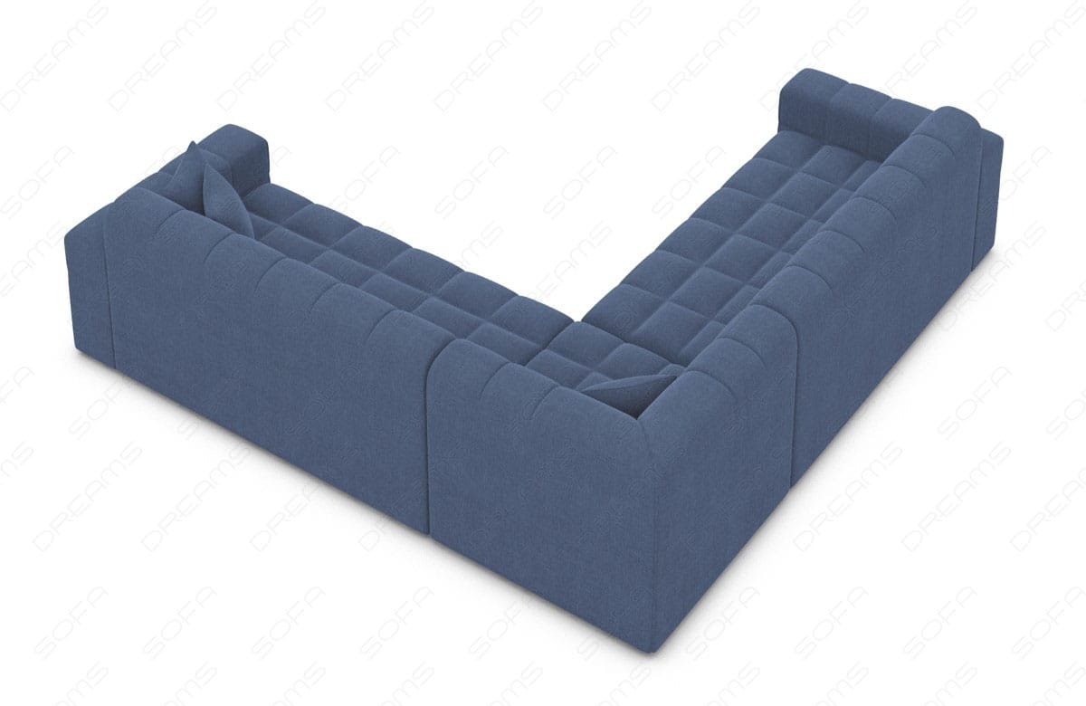 Couch Ibiza L-Form in Stoff Blau