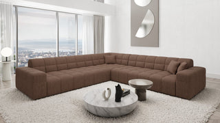 Couch Ibiza L-Form in Stoff Braun