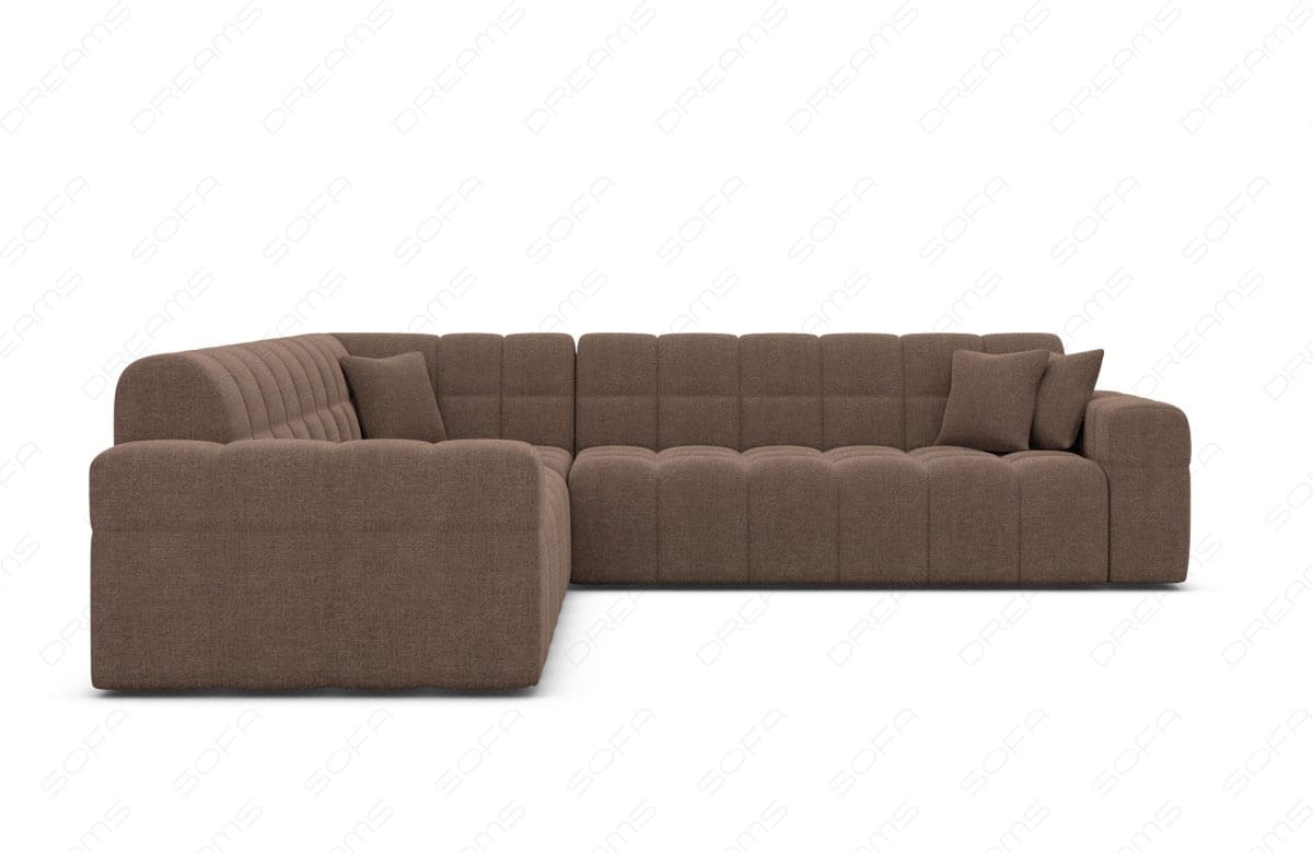 Couch Ibiza Bequem L Form Stoff Braun
