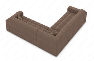 Couch Ibiza L-Form in Stoff Braun