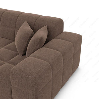 Couch Ibiza L-Form in Stoff Braun