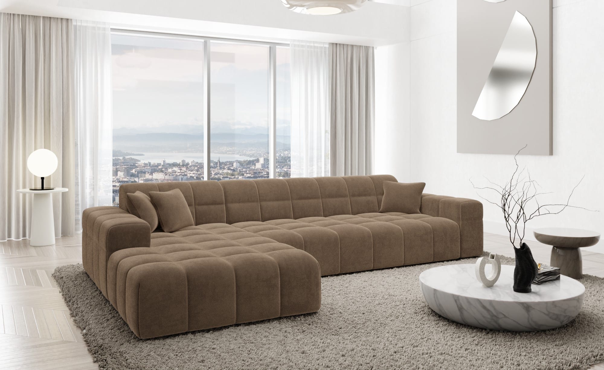 Polster Ecksofa Ibiza L-Kurz – Komfort & Design Braun