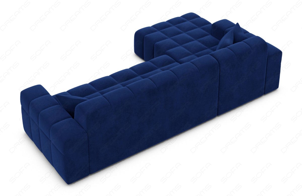 Couch Ibiza L Form in Stoff Kurz dunkelblau