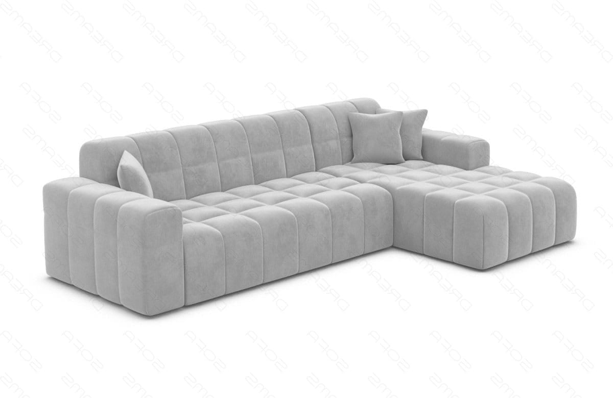 Polster Ecksofa Ibiza L-Kurz – Komfort & Design Hellgrau