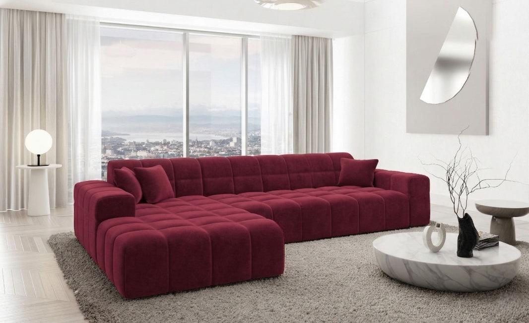 Couch Ibiza L-Form in Stoff Kurz