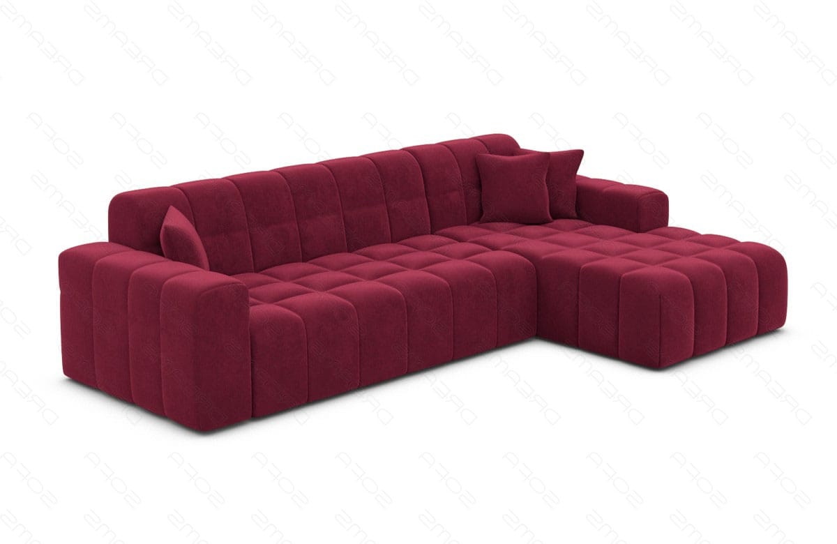 Couch Ibiza L-Form in Stoff Kurz Rot