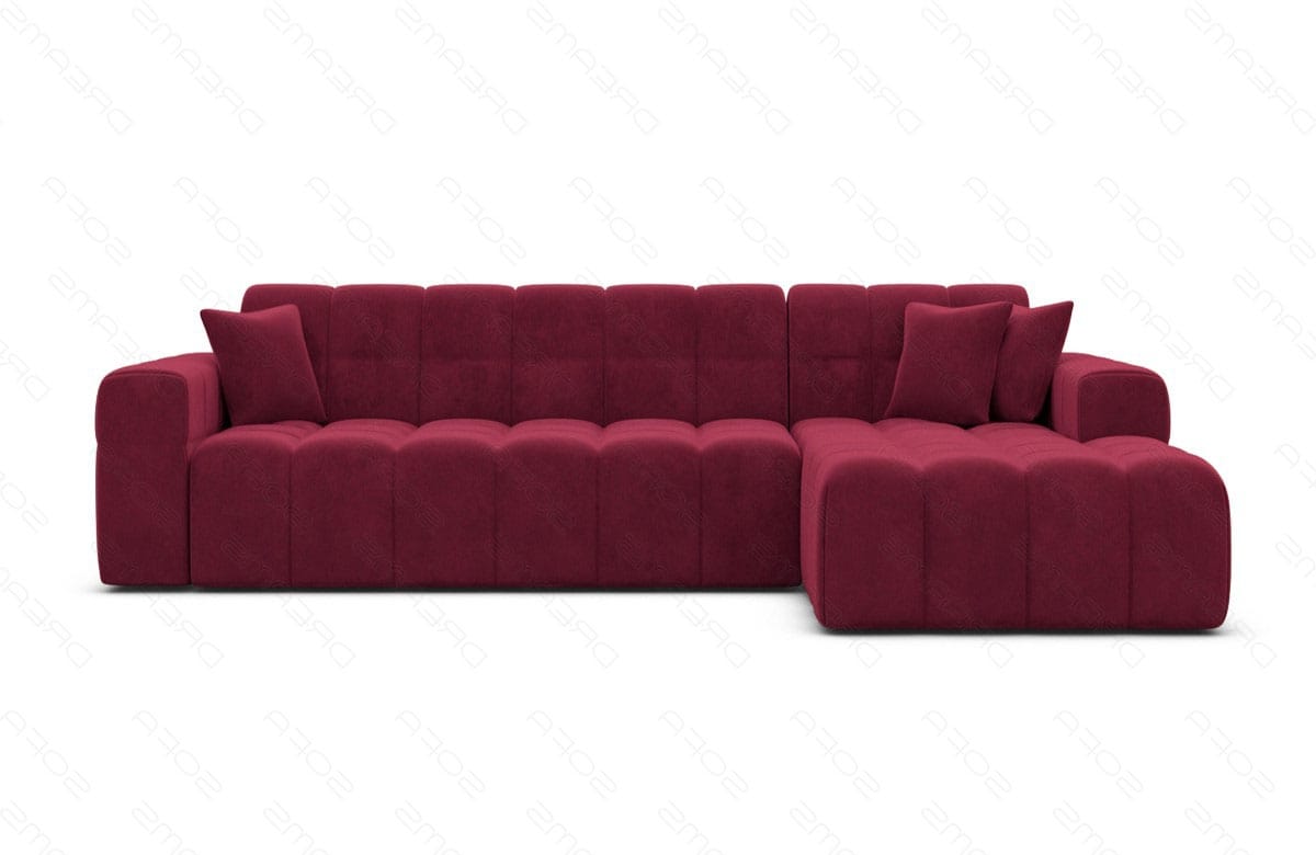 Couch Ibiza L-Form in Stoff Kurz Rot