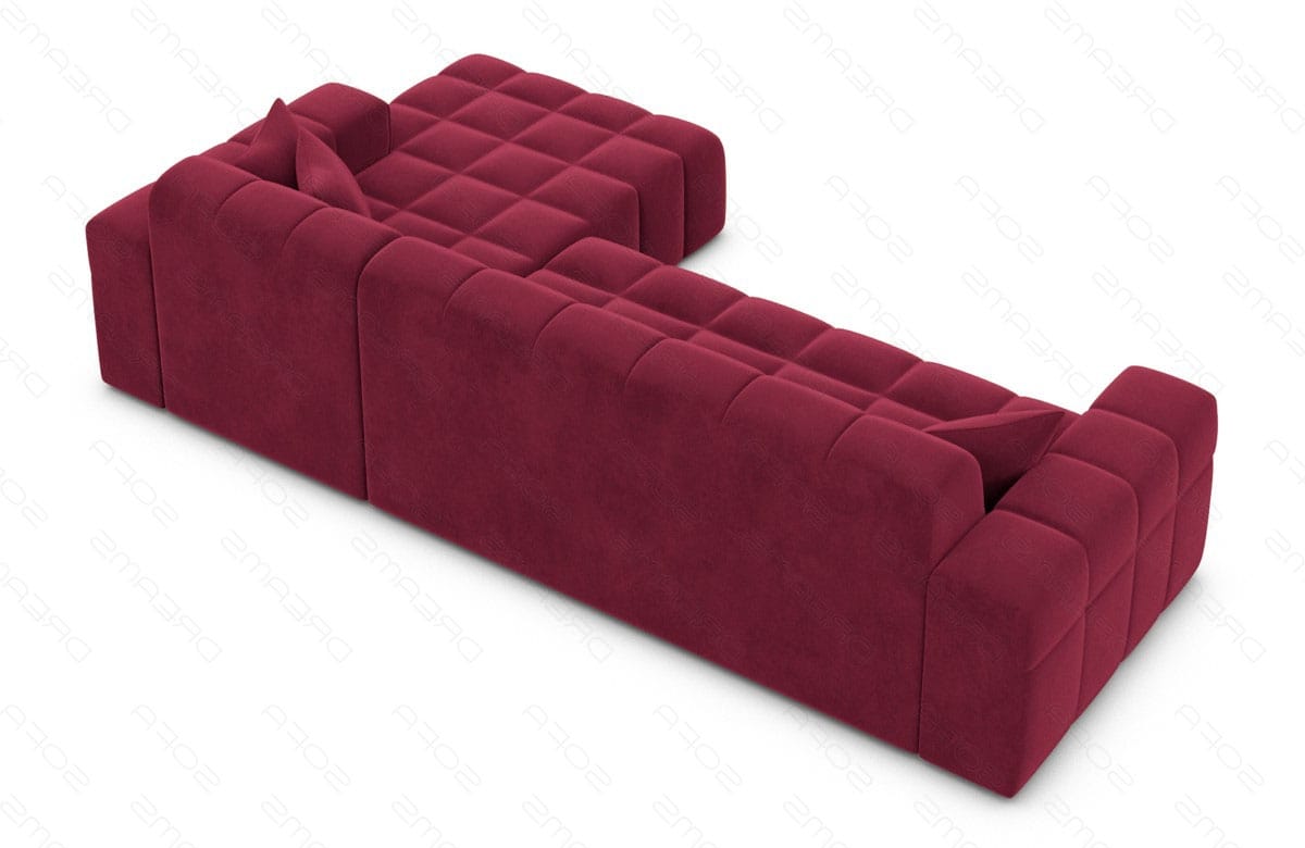Couch Ibiza L-Form in Stoff Kurz Rot