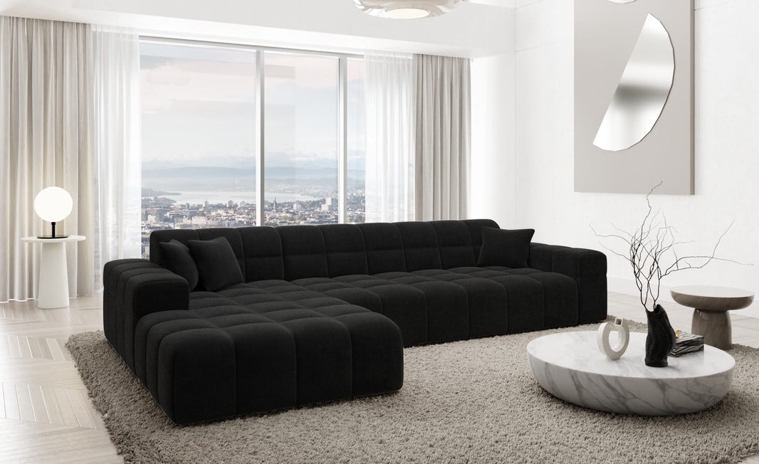 Couch Ibiza L-Form in Stoff Kurz