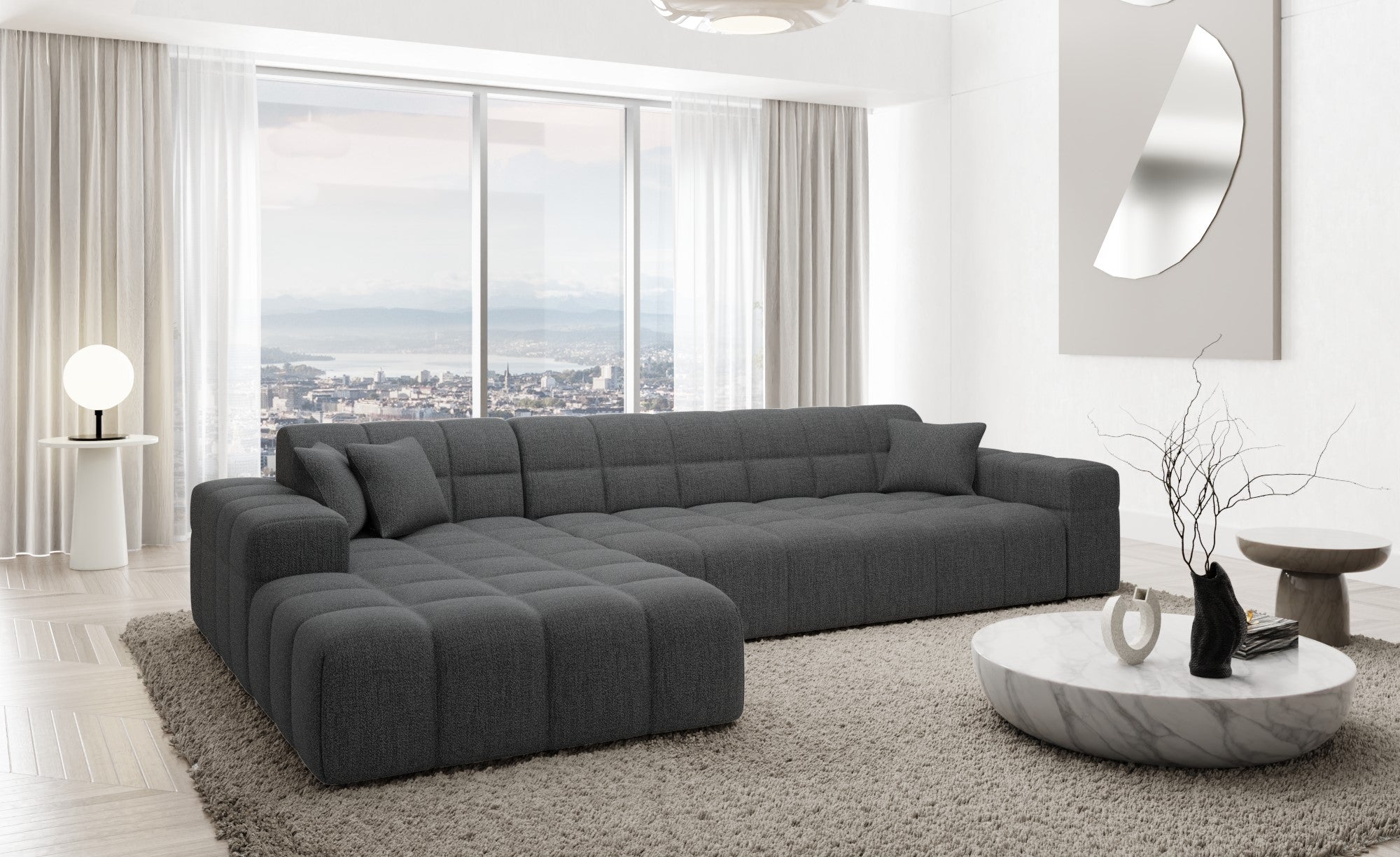Polster Ecksofa Ibiza L-Kurz – Komfort & Design Anthrazit