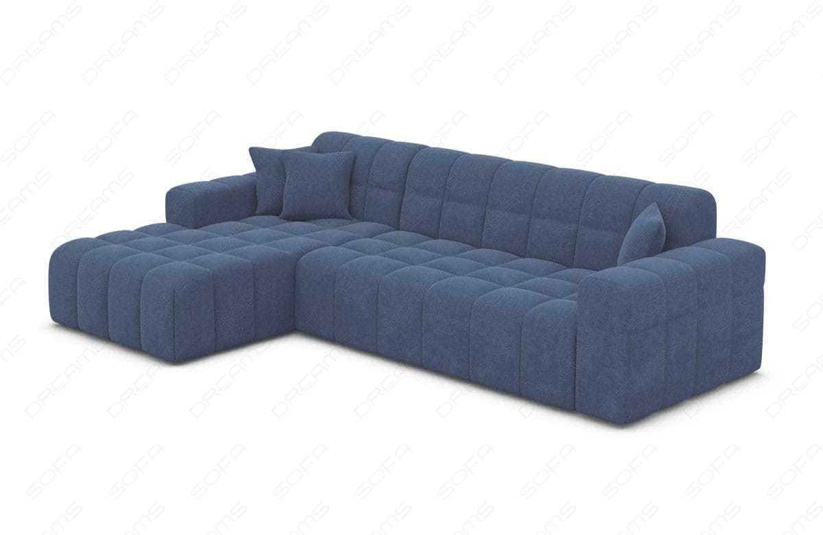 Ecksofa Ibiza L Form Stoff Blau