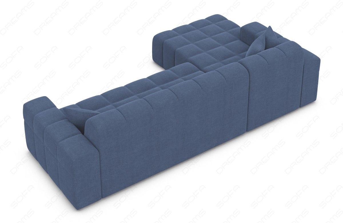 Ecksofa Ibiza L Form Stoff Blau