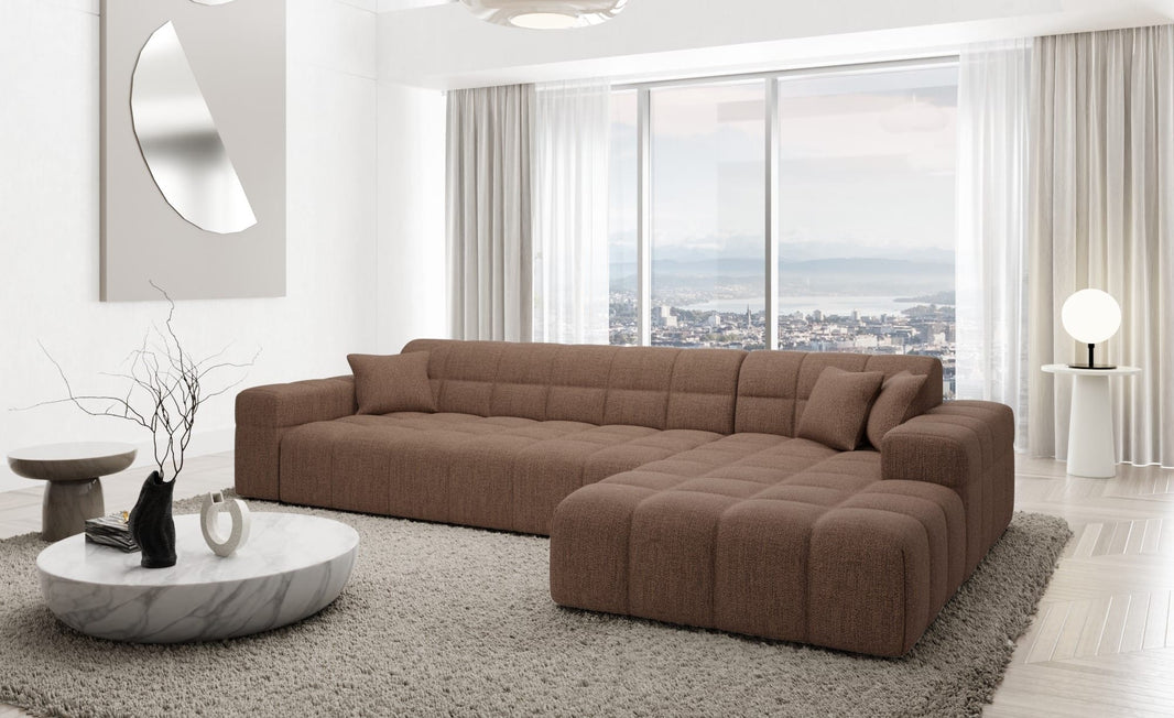 Couch Ibiza L Form in Stoff Kurz