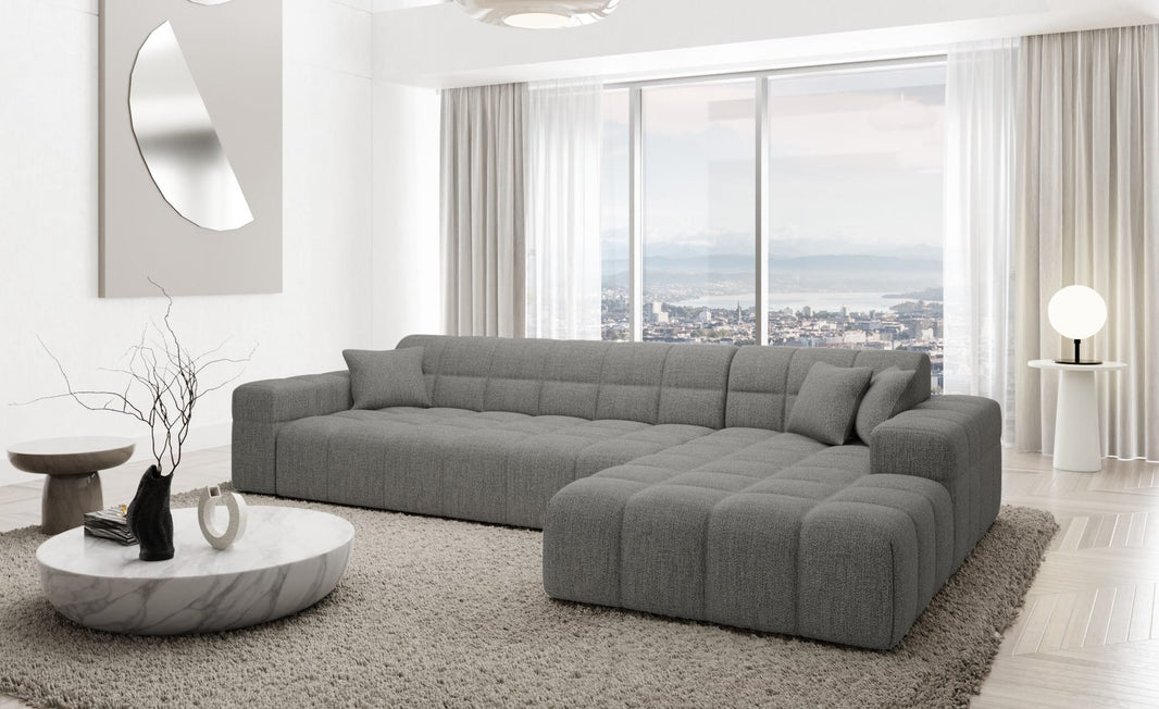 Couch Ibiza L-Form in Stoff Kurz