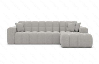 Couch Ibiza L-Form in Stoff Kurz Hellgrau
