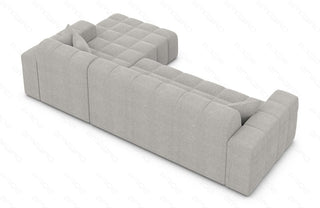 Couch Ibiza L-Form in Stoff Kurz Hellgrau