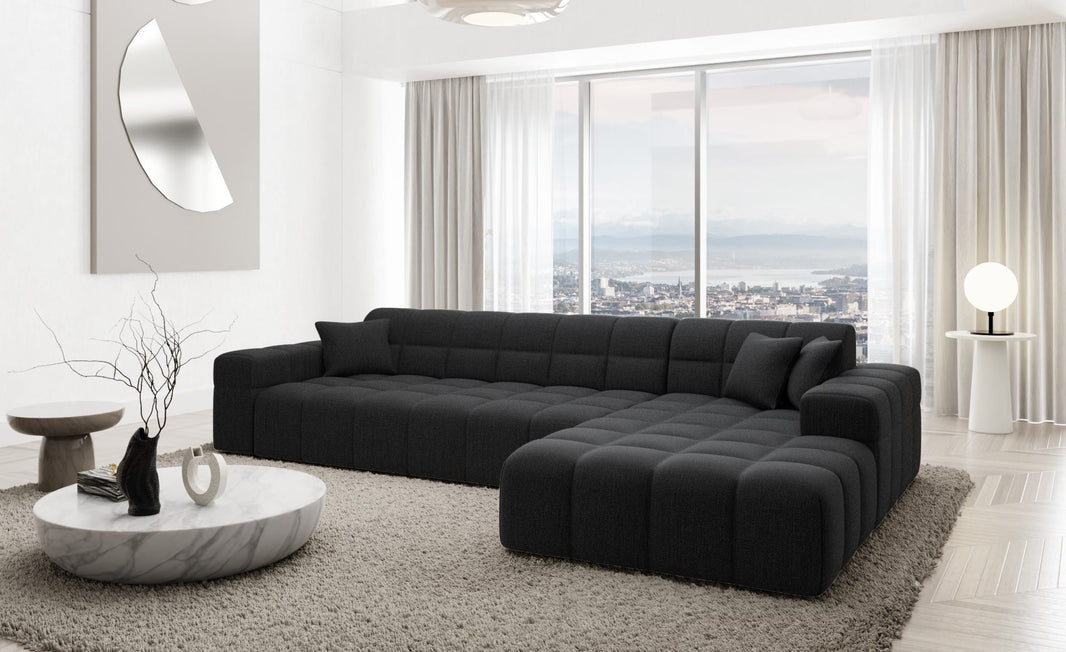 Couch Ibiza L-Form in Stoff Kurz