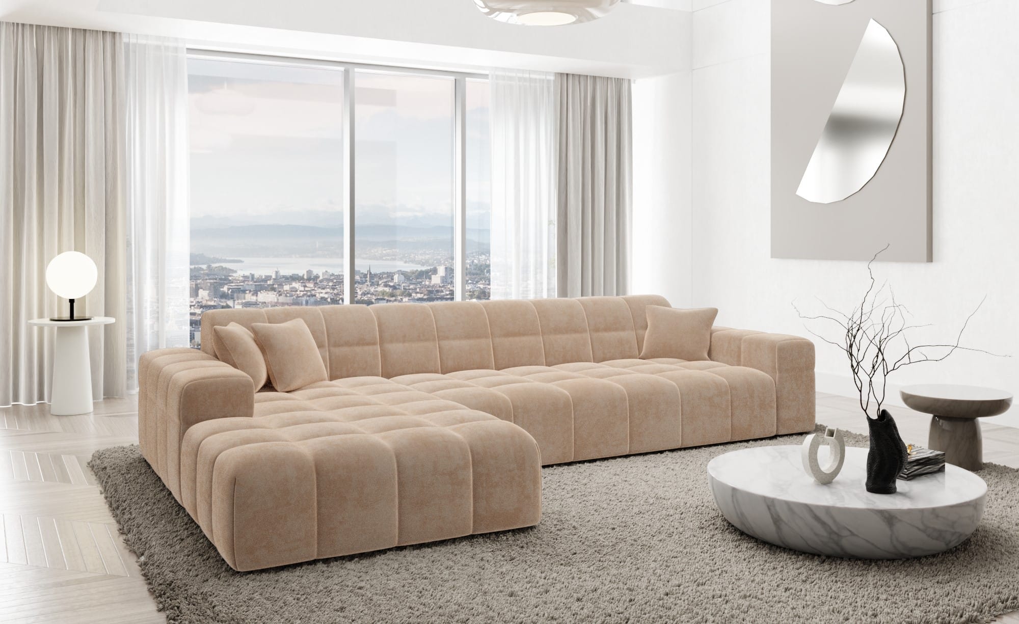 Polster Ecksofa Ibiza L-Kurz – Komfort & Design Beige