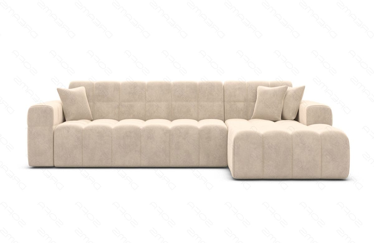 Couch Ibiza L-Form in Stoff Kurz Beige