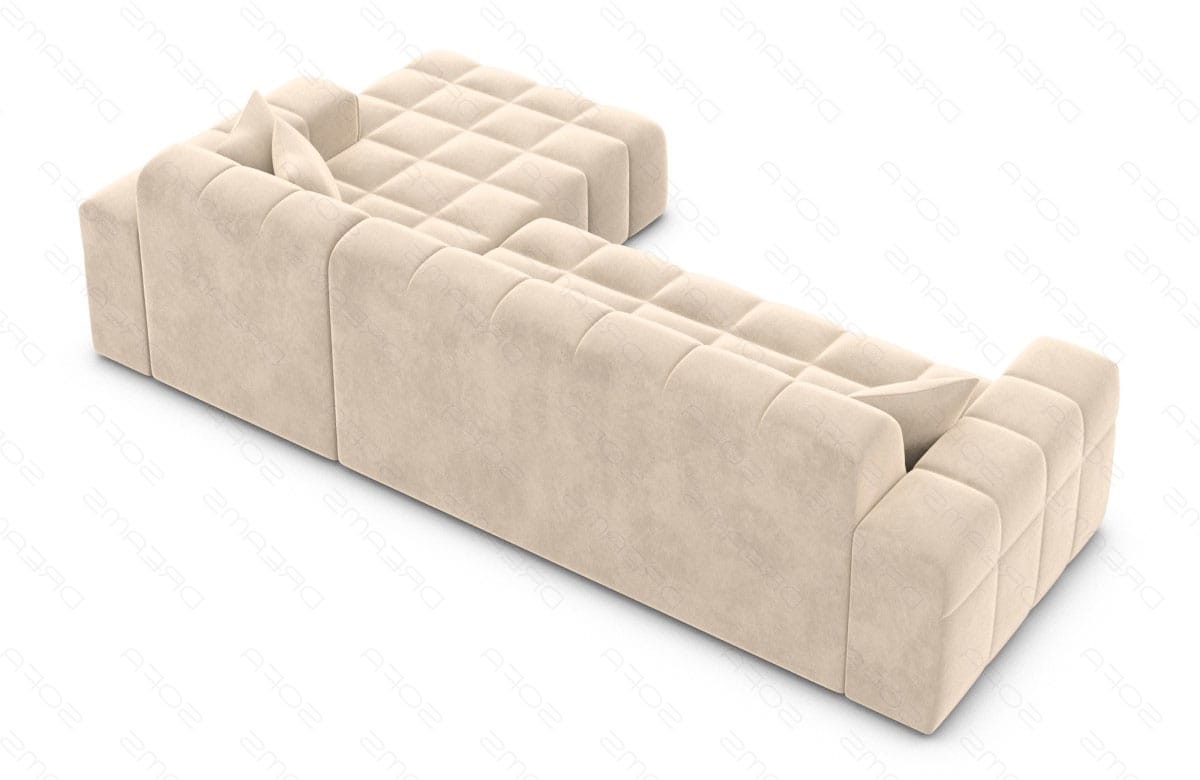 Couch Ibiza L-Form in Stoff Kurz Beige
