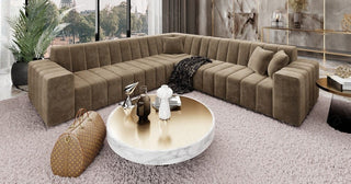 Couch Gran Canaria L-Form in Stoff Braun