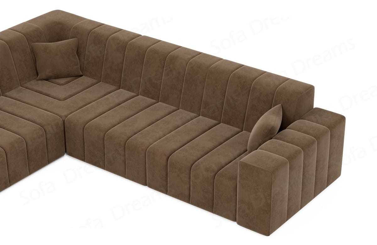 Couch Gran Canaria L Form in Stoff braun