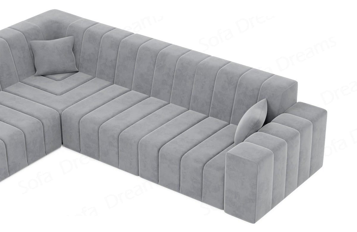 Stoff Ecksofa Gran Canaria L Form Hellgrau