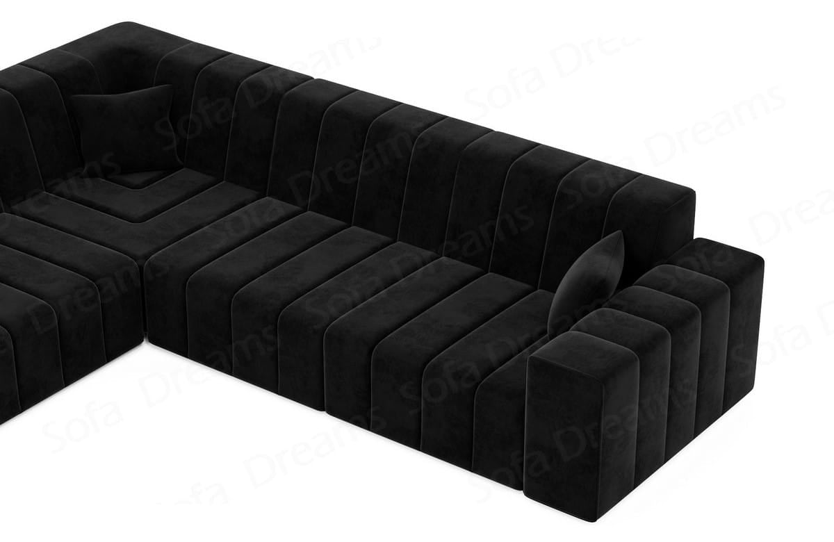 Couch Gran Canaria L-Form in Stoff Schwarz