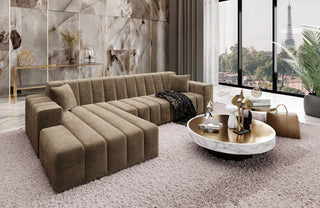 Couch Gran Canaria L-Form in Stoff Kurz Braun