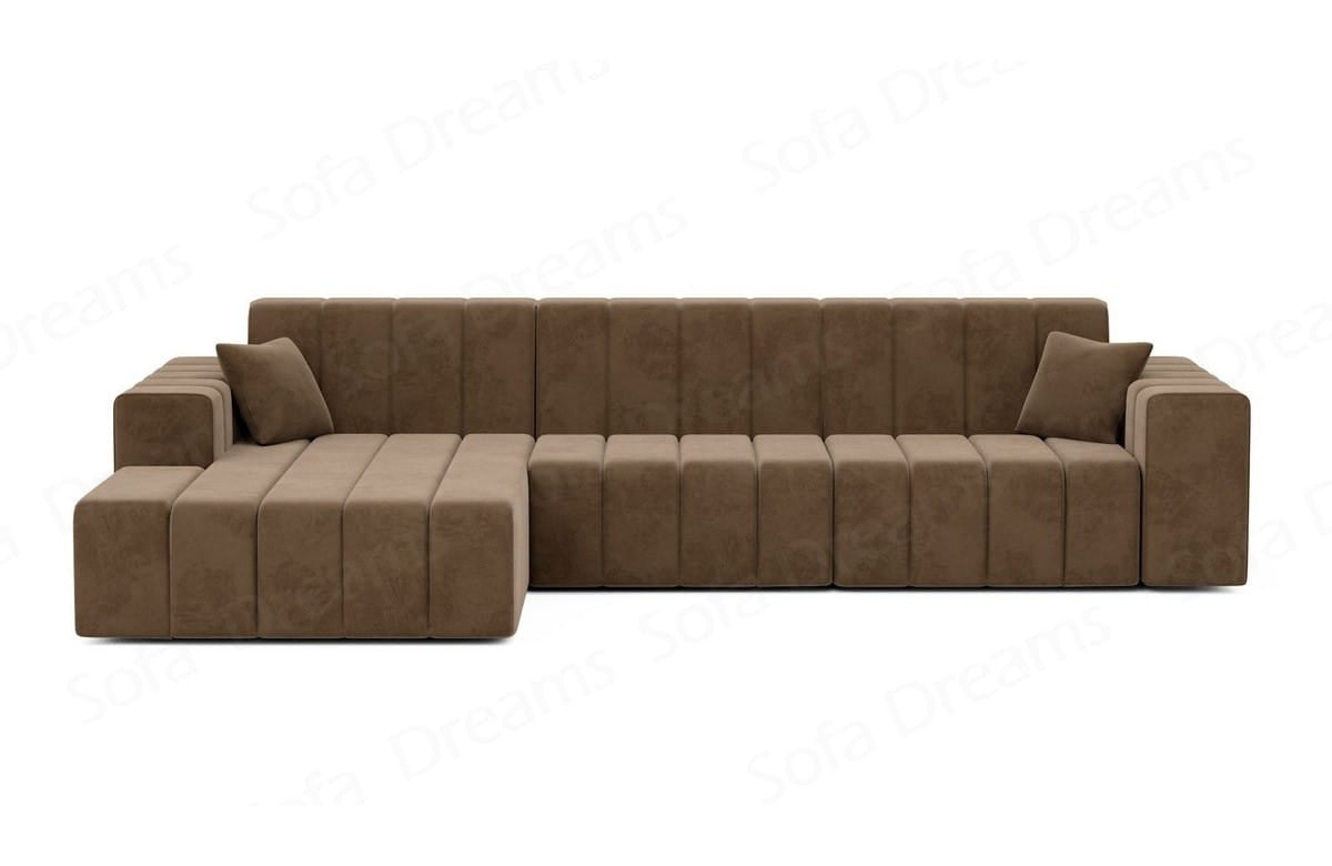 Couch Gran Canaria L-Form in Stoff Kurz braun
